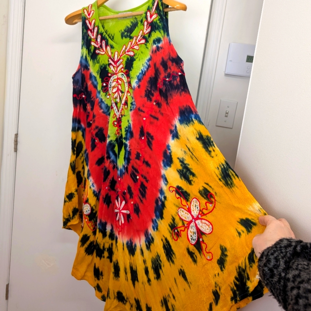 Vibrant Tie-Dye Midi Dress